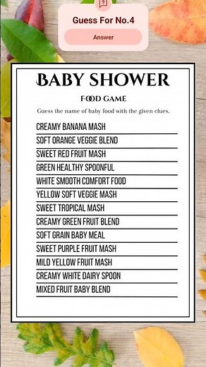 Guess The Baby Food Name Game | #fungames #babyshower #babyfood #partygames