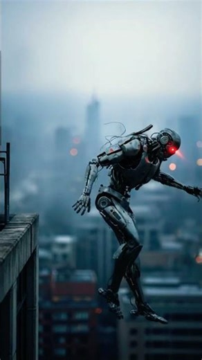 A robot jump off a building sorry