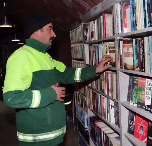 Garbage collectors in Turkey created a public library using thousands of discarded books they rescued from the trash.