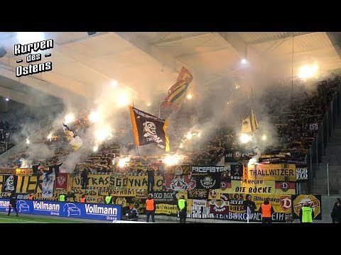 FC Erzgebirge Aue 1:3 SG Dynamo Dresden 01.04.2019 | Pyroshow & Support
