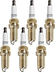 Iridium Spark Plug 4469 LFR5AIX-11 Compatible with Altima Sentra Frontier, for RAV4 Camry Tundra 4Runner, for Ram 1500 2500 3500, for Sante Fe Tucson, 1.8L 2.5L 2.7L 3.5L 4.7L, 6 Pack