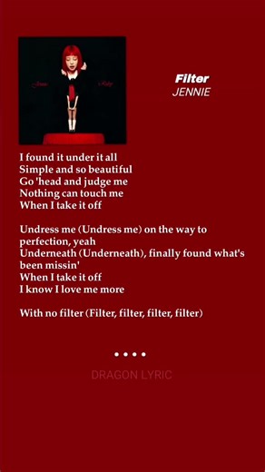 JENNIE - Filter Lyrics Video | Blackpink K-Pop