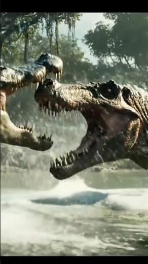 Spinosaurus vs Crocodile — The Deadliest River Battle in Prehistoric History 🐊🔥 #prehistoricanimals