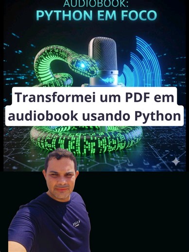 Transformei um PDF em audiobook usando Python você sabe que dá para pegar qualquer PDF e transformar em áudio usando apenas Python? Nesse projeto eu usei a leitura de PDF inteligência de voz para criar um audiobook automaticamente sem internet direto no computador #engenharia #python #automação #datatech #parauapebas