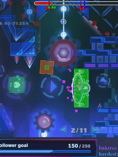 new record 17-100 in 2 runs run 1: 17-56 run 2: 50-100 this makes it so i finally have it in 3 runs!! (as i have 1 run of 20% as well, but i couldnt find the recording :() probably over 12.5K now, making this the level with my most attempts. idk how long this will actually take tho.... probably won't beat it before new years bc im kinda busy these days. #gd #geometrydash #gddemon #extremedemon #newrecord #sync #spam