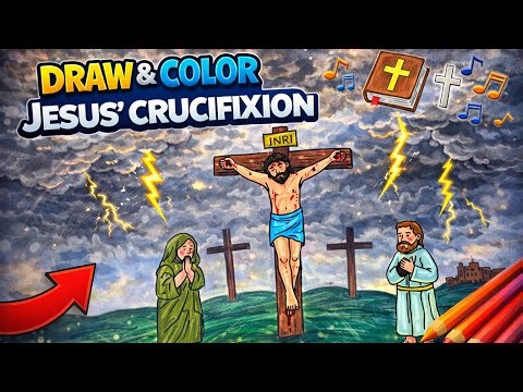 Draw & Color Jesus on the Cross ✝️ | Easy Bible Art for Kids