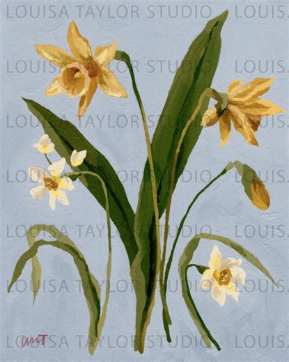Daffodils & Jonquil ~ March Birth Flowers Painting ~ Framed Original Oil Painting - Etsy UK