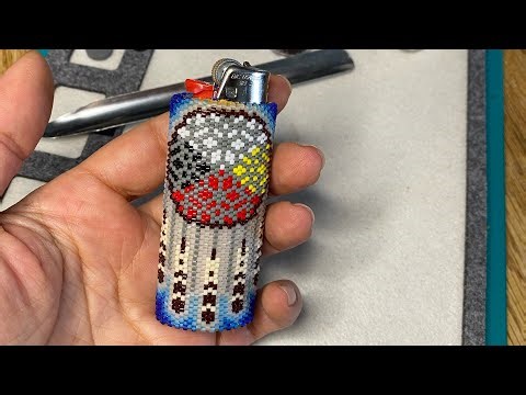 Tubular Peyote Stitch Lighter Case + Leather Sheath | Beginner Beading Tutorial