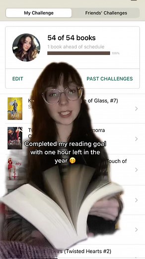 WE DID IT! next years goal is 100 😀 #booktok #goodreads #greenscreen