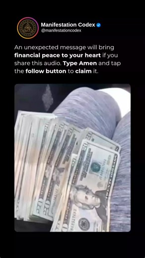 Type “AMEN & FOLLOW” to claim 🙏 @manifestationcodex Sometimes, life feels heavy. Health struggles, money worries, broken relationships… But this 1-minute Divine Prayer has touched thousands of souls and restored faith, health, and financial abundance ✨ If you’re reading this, it’s not by accident, this prayer found you for a reason ❤️ 👉 Click the link in my bio @manifestationcodex and say this prayer today. Your blessings are waiting. Follow @manifestationcodex for divine affirmations and spir