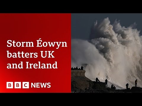 Storm Éowyn brings 100mph gusts as one million without power across UK and Ireland | BBC News