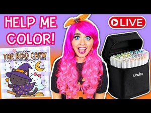 LIVE: Cozy Halloween Coloring Party 🎃 | Help Me Color The Boo Crew Coloring Book!