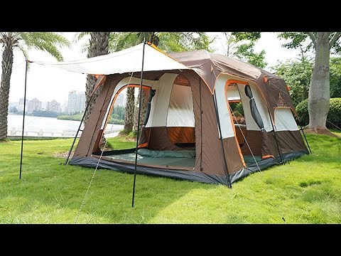 KTT Extra Large #Tent 12 Person Style-A ,Family Cabin Tents,2 Rooms,Straight Wall, 3 Doors