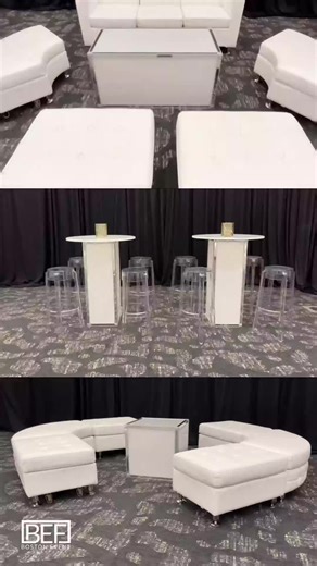 A room goes from empty… to unforgettable. White lounge seating, acrylic bar stools, and clean cocktail tables. The kind of setup that makes guests stay longer and talk more. Boston Event Furniture designed for events people remember. #bostonevents #eventdesign #eventfurniture #eventsetup #eventdecor #luxuryevents #eventplanner #eventrentals