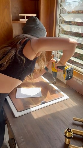 28K views · 167 reactions | Installing a new faucet I grabbed off Amazon and putting my DeWalt drills from Lowe’s to work  Super easy upgrade that makes a big difference! Links for both are in the comments if you want to check them out. #DIYProjects #AmazonFinds #DeWaltTools #LowesDIY #HomeUpgrades #ToolTime #WeekendProject | Nailgun Nelly | Facebook