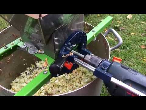 Apple grinder with electric drill