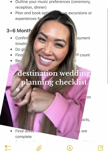 a wedding planning checklist specificially for destination brides! #weddingplanning #weddingplanningchecklist #destinationwedding #destinationweddings #2026bride #2025bride