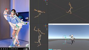 Blender AI动作插件，一款基于NVIDIA CUDA训练的10亿参数动作模型，本地实时运行8GB显存，将网络摄像头或者视频画面实时转换为XYZ骨骼点信息