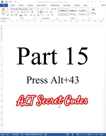 MS Word Alt + Codes Secrets Part 15 | Alt Codes Secrets | Hidden Keyboard Shortcuts You Must Know
