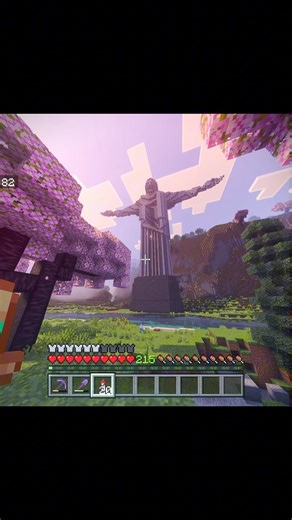 After a couple hours later I finally finished the Jesus statue 🔥 #minecraft #fyp
