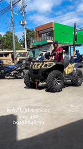 Kazuma Jaguar 500cc ATV With selector for 4x4 | 4x2onhand #Kazuma #500cc • Engine: 4 strokewater- cooled• CTV Belt Fully Automatic• 500CC 4X4/can select to 4x2• Cylinder: Single cylinder• 2WD/ 4WD with Rear Lock Differential• Starter :Electric• Transmission:CVT Fully Auto• With Reverse• Shaft Drive• Gear Shiftting R, N, D, L • Hand Reverse(Reverse, Neutual, Drive, Low gear)• Max Power:24kw(32.3HP) /6300r /min• Max Torque: 40 N.m /4800r /min• Brake:Front & Rear Disc Brake• Fuel capacity :10.5 L• 