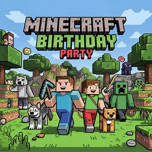 Editable Minecraft-themed Birthday Invitation | Gamer Party Invite | Customizable Canva Template | Pixel Style Birthday Card - Etsy Australia