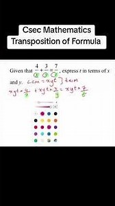 transposition of Formula #csecmaths #basicproblems #cxcmaths #algebra #education