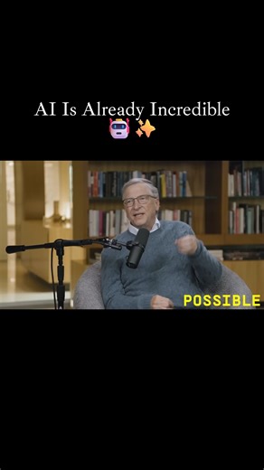 Hustle America on Instagram: "Watch entire episode on @ReidHoffman YouTube channel Bill Gates shares why he’s amazed by what AI can already do — from writing poems and speeches to summarizing complex information — and how we’re already seeing massive benefits from it in daily life. 🚀🧠 Featuring insights from @ReidHoffman on the power of AI. #possiblepodcast #AI #FutureTech #Innovation #TechTalk #Automation"