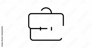 portfolio animated outline icon on white background. portfolio 4k video animation for web, mobile and ui design