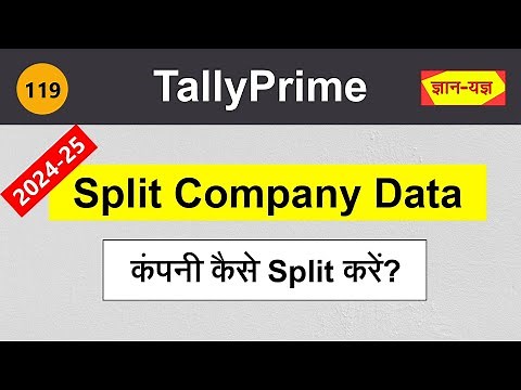 Split Company Data in TallyPrime from New Financial Year 2024-25| Tally Company Kaise Split Kare#119