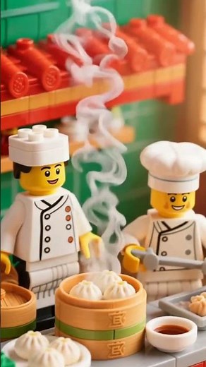 Lego cooking show | Fun dim sum dumplings stop motion with delicious Lego food animation #lego