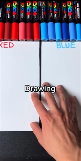 Day 99 drawing challenge || marker draw red and blue drawing || #1000daydrawingchallenge #mrdoodle