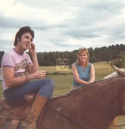 "Circa June 1974, Paul and Linda McCartney were photographed in Nashville, Tennessee, during a pivotal and creatively charged chapter of their post-Beatles life together. The McCartneys, accompanied by their children and the members of Wings, had temporarily relocated to a rented ranch on Old Hickory Lake in Lebanon, just outside the city, embracing the calm of the countryside and the storied legacy of American roots music. Paul, dressed in denim and often barefoot, spent long afternoons composi