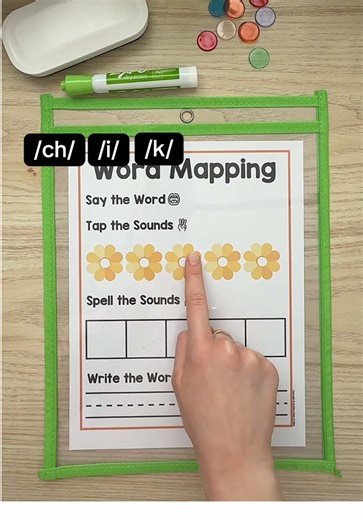 Make phonics bloom! 🌷 Use these spring-themed mats for phoneme-grapheme mapping that students actually love. Ready to level up your small groups? 🍎 Shop the link in bio! #orthographicmapping #wordmapping #phonics #literacycenters #scienceofreading