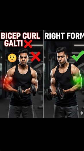 Bicep Curl karne ka Sahi Tarika✅ | Workout Tips for Beginners #shorts #ytshorts