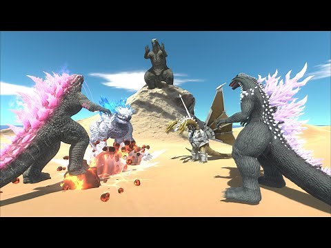 Team vs Team:Shimo-Evolved Godzilla-Mechaking Ghidorah-ROE Godzilla| Who will be the last standing ?