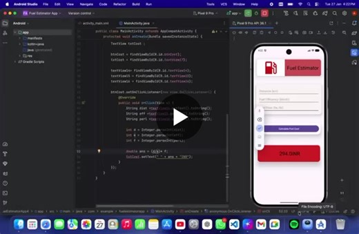 #androiddevelopment #java #mobileapp #buildinpublic #learninginpublic #developerjourney #womenintech #studentdeveloper #techjourney #fuelestimator | Ashish Joon