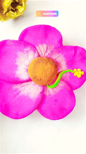 Beautiful Pink Clay Flower Making #clayart #clay #flower #creativeclayideas #diy
