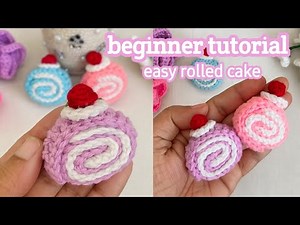 🧁 Crochet Mini Rolled Cake 🍰 | How to Make Easy & Cute Cake Step by Step 💕**