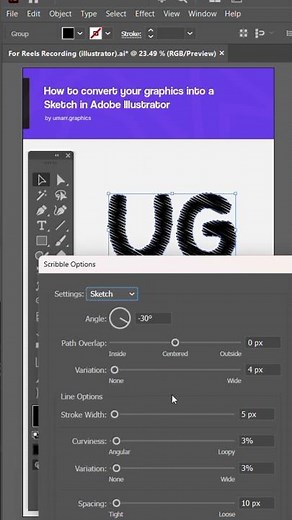 How to Create a Sketch Effect from Graphics in Adobe Illustrator | Graphic Design Tutorial | #design