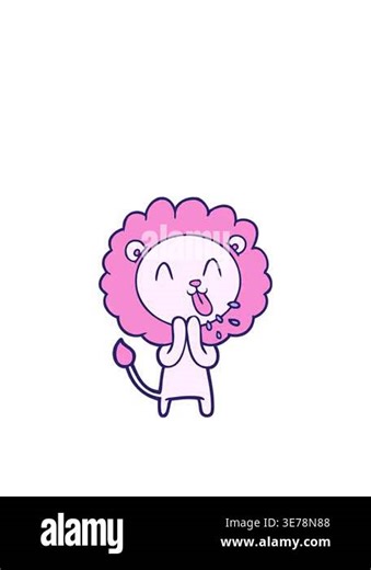 jumping motion animation of a happy cartoon lion Stock Video Footage - Alamy