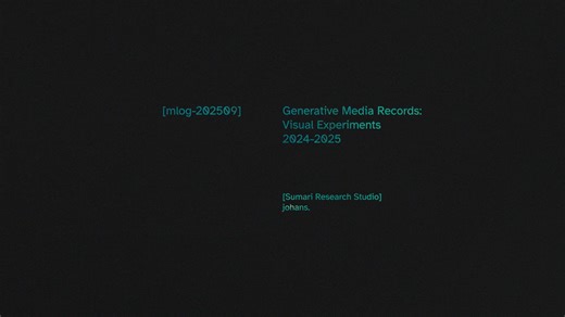 mlog-202509: Generative Media Records - Visual Experiments 2024-2025