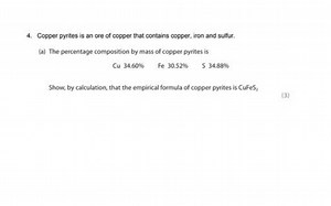 Copper pyrites is an ore of copper that contains copper, iron a... | Filo