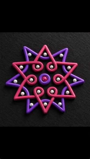 simple and beautiful easy kambi kolam design #sikkukolam #muggulu #dialyrangoli #art #kolam #shorts