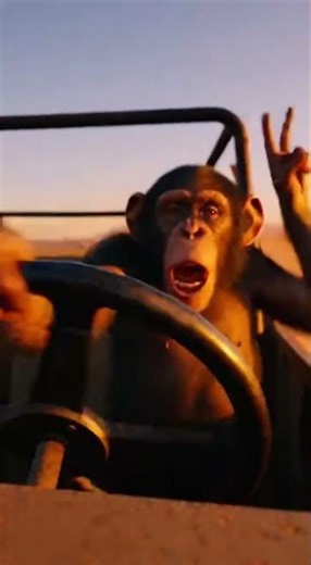 Chimp Full Throttle! #ChimpVsLion #SavannaChase #LionReaction