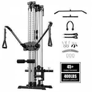 Mikolo Cable Crossover Machine, Lat Pull Down Machine, Wall Mounted Pulley Tower functional trainer with Adjustable 26 Positions Dual Pulley System, Lat Pulldown Cable Training for Home Gym Fitness