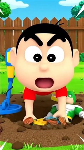 Shinchan Finds Hidden Backyard Treasure with a Metal Detector | Action Mask Adventure #Shorts #anime