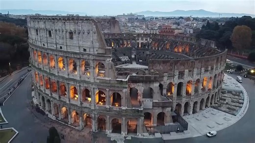 Drone footage captures majesty of Rome's Colosseum