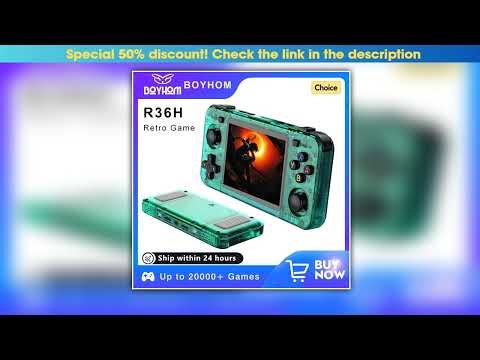 BOYHOM Green R36H Retro Video Game Console 35 IPS Screen RK3326 3000 mAh Open Linux System