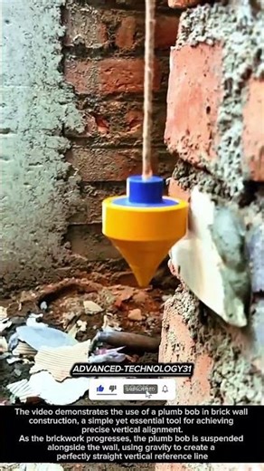 Ensuring Perfect Alignment: Plumb Bob in Brickwork !! #shorts #innovation #tool